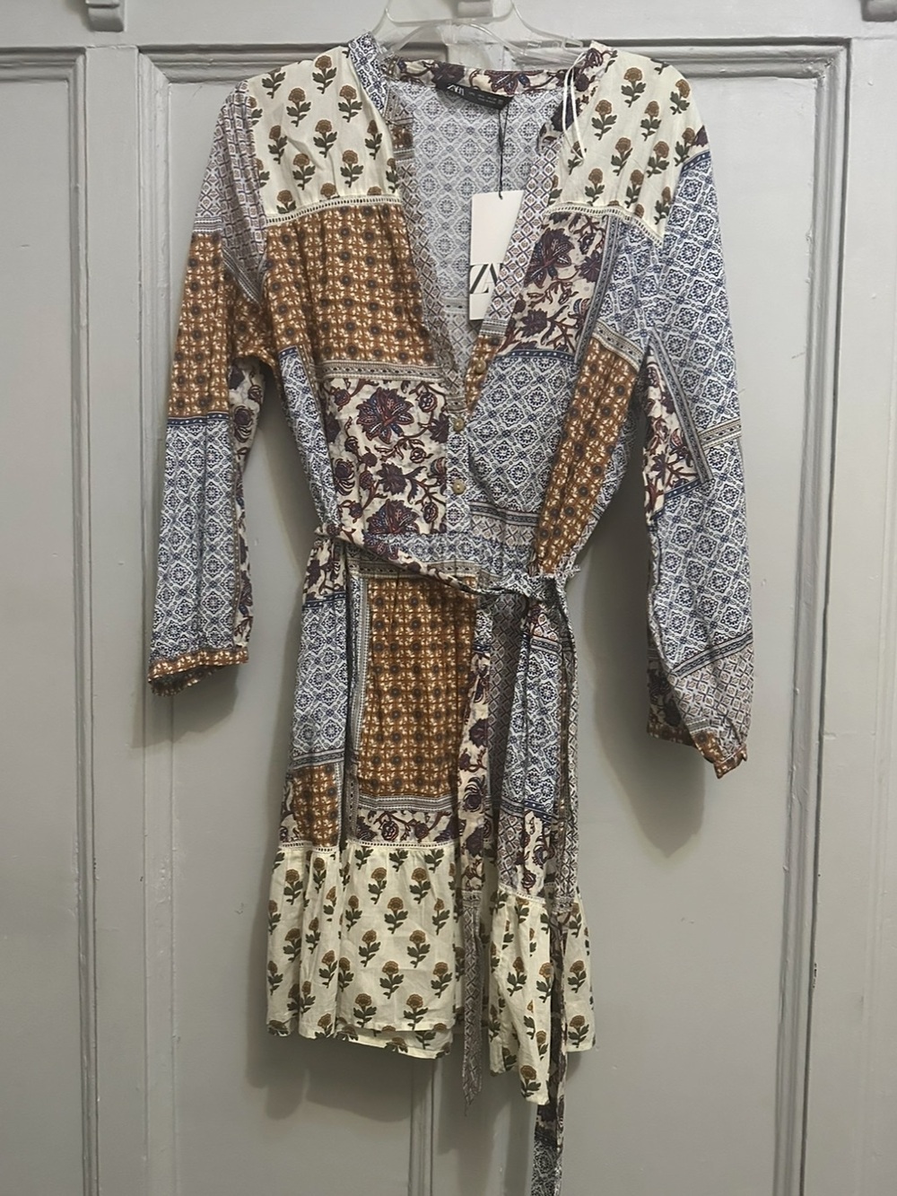 Zara Patchwork Shirt Dress